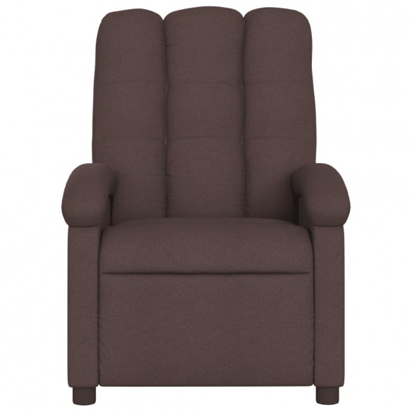 Fauteuil de massage inclinable électrique Marron foncé Tissu