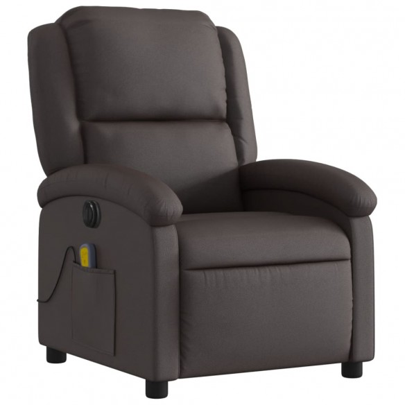 Fauteuil de massage inclinable électrique marron foncé