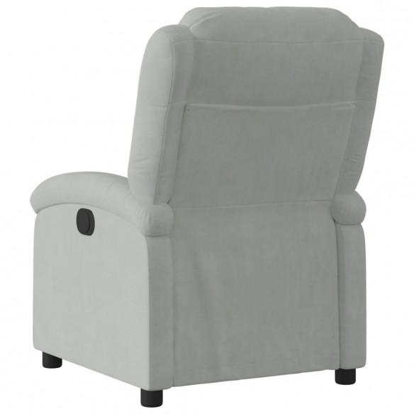 Fauteuil inclinable électrique gris clair velours