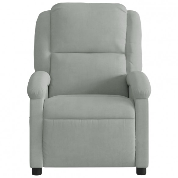 Fauteuil inclinable électrique gris clair velours