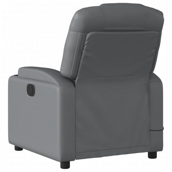 Fauteuil de massage inclinable électrique gris similicuir