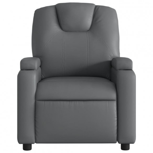 Fauteuil de massage inclinable électrique gris similicuir