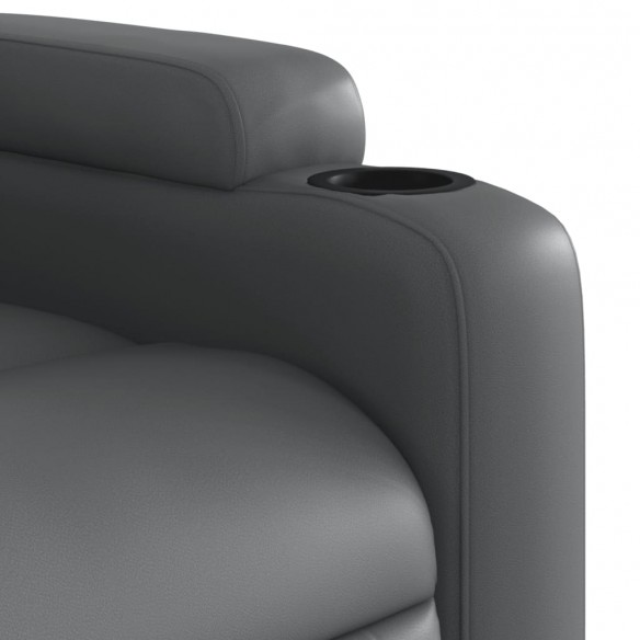 Fauteuil de massage inclinable électrique gris similicuir