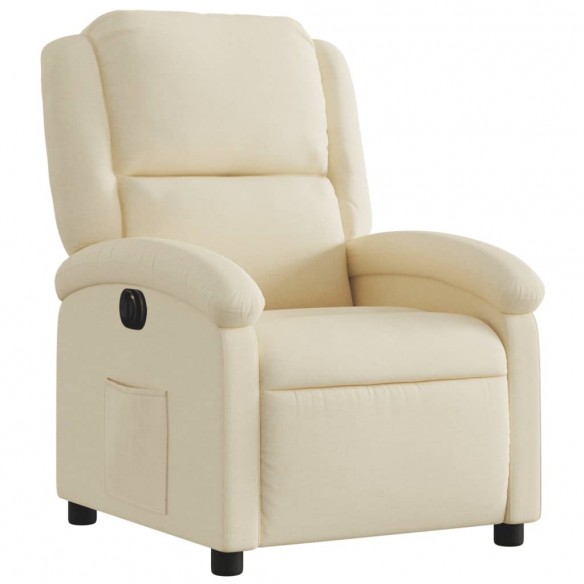 Fauteuil inclinable électrique Crème Tissu