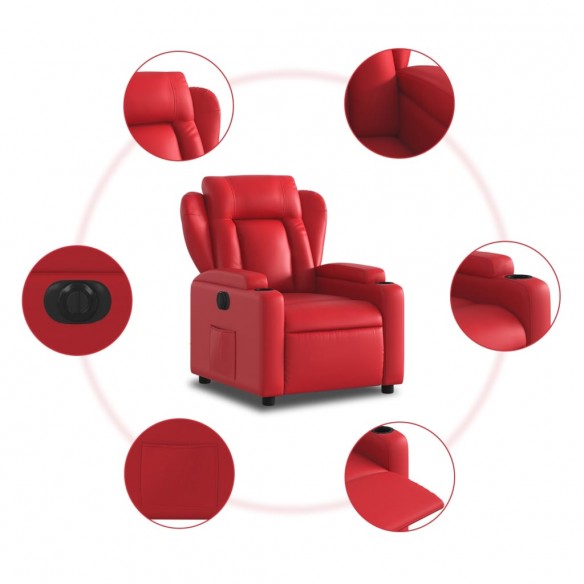 Fauteuil inclinable électrique Rouge Similicuir