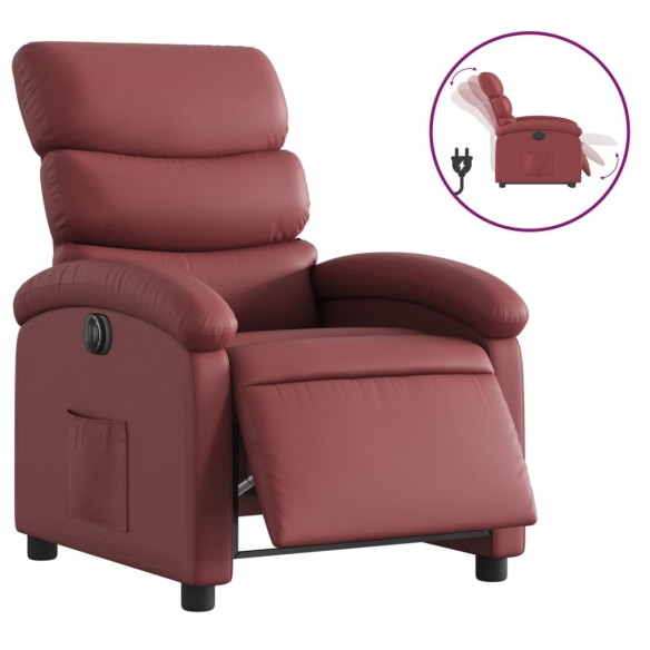 Fauteuil inclinable électrique Rouge bordeaux Similicuir