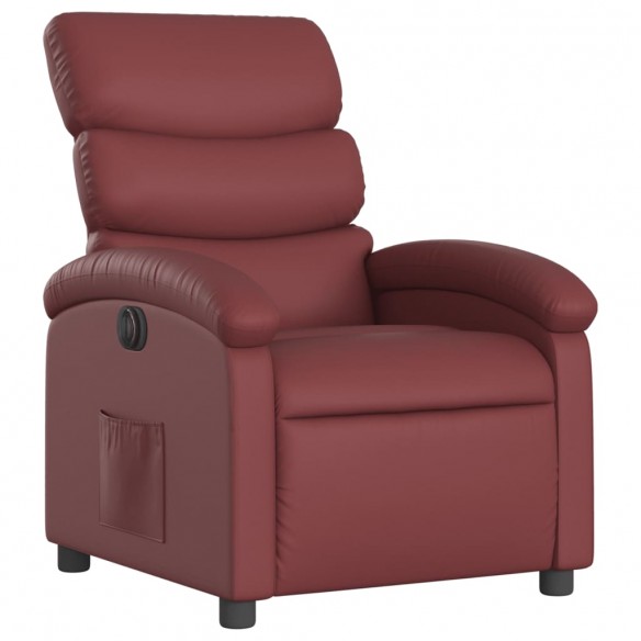 Fauteuil inclinable électrique Rouge bordeaux Similicuir