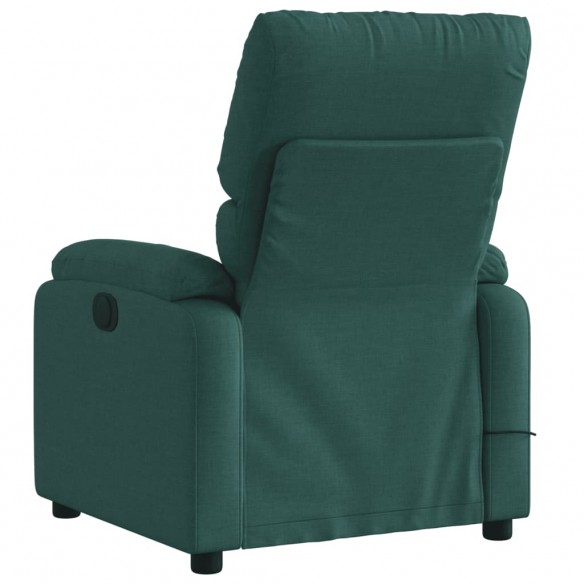 Fauteuil de massage inclinable électrique Vert foncé Tissu