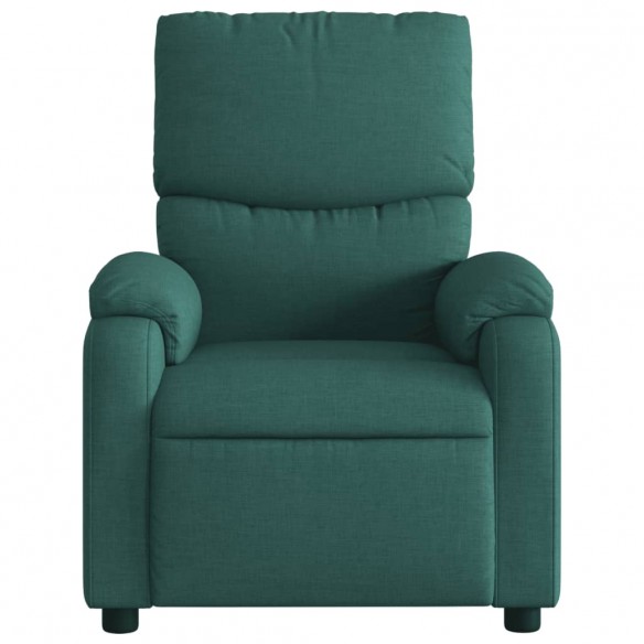 Fauteuil de massage inclinable électrique Vert foncé Tissu