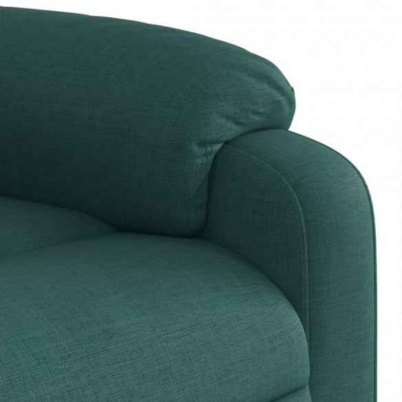 Fauteuil de massage inclinable électrique Vert foncé Tissu