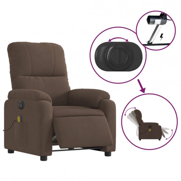 Fauteuil inclinable de massage électrique marron