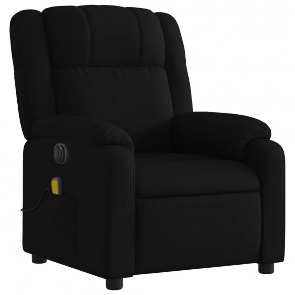 Fauteuil de massage inclinable électrique Noir Tissu