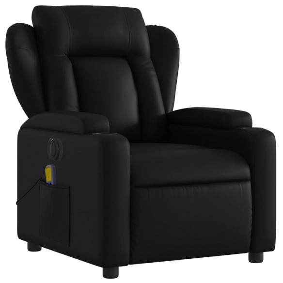 Fauteuil de massage inclinable électrique noir similicuir