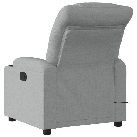 Fauteuil de massage inclinable électrique gris clair tissu