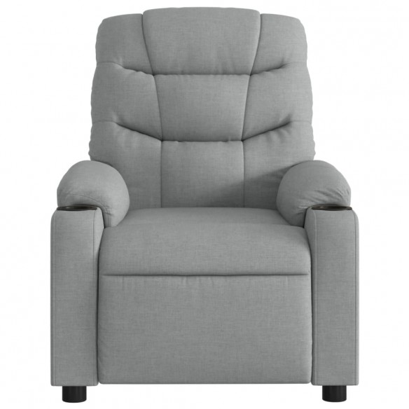 Fauteuil de massage inclinable électrique gris clair tissu