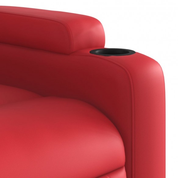 Fauteuil de massage inclinable électrique rouge similicuir