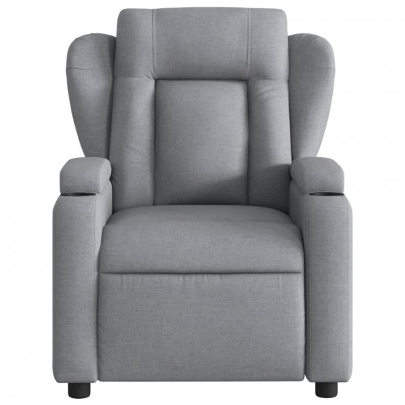 Fauteuil de massage inclinable électrique gris clair tissu