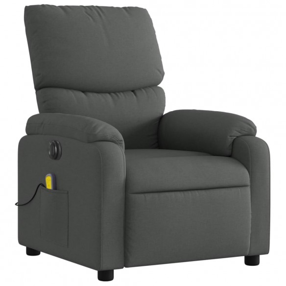 Fauteuil inclinable de massage électrique gris foncé tissu