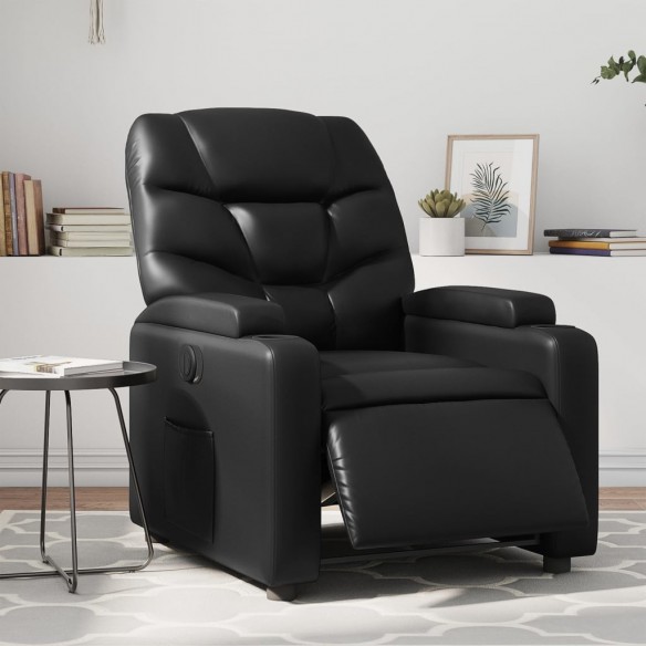 Fauteuil inclinable électrique Noir Similicuir