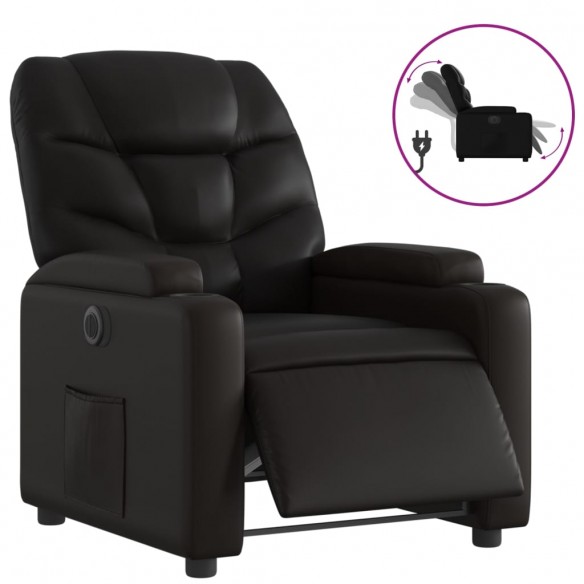 Fauteuil inclinable électrique Noir Similicuir