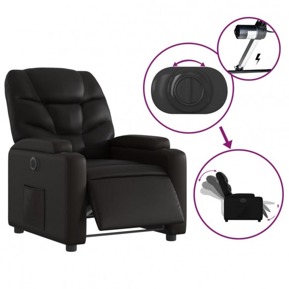 Fauteuil inclinable électrique Noir Similicuir