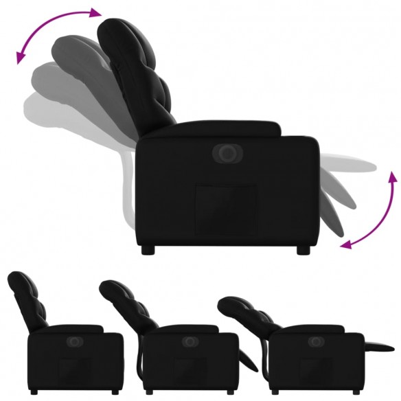 Fauteuil inclinable électrique Noir Similicuir