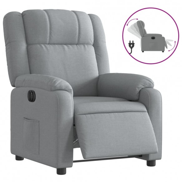 Fauteuil inclinable électrique Gris clair Tissu