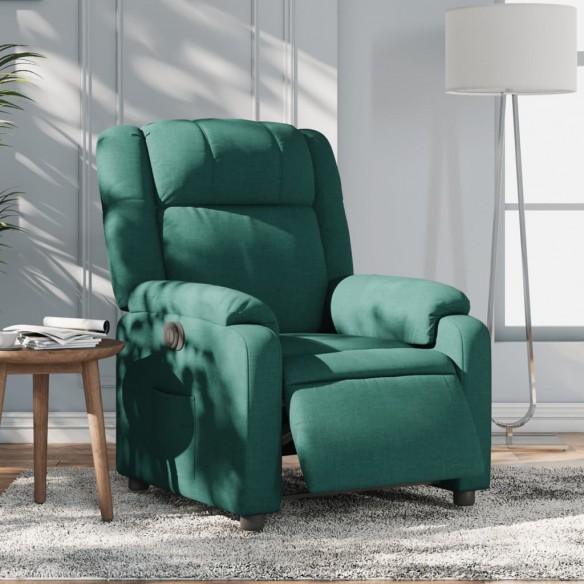 Fauteuil inclinable électrique Vert foncé Tissu