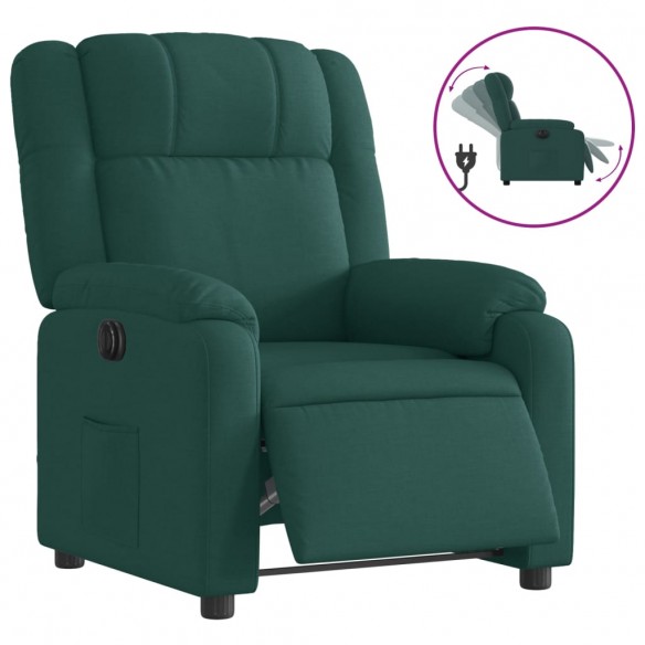 Fauteuil inclinable électrique Vert foncé Tissu