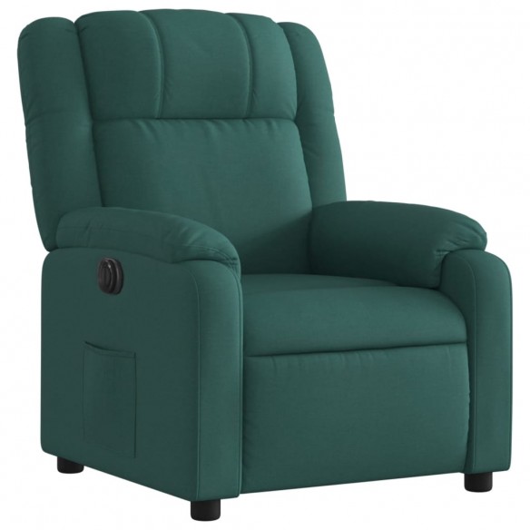 Fauteuil inclinable électrique Vert foncé Tissu