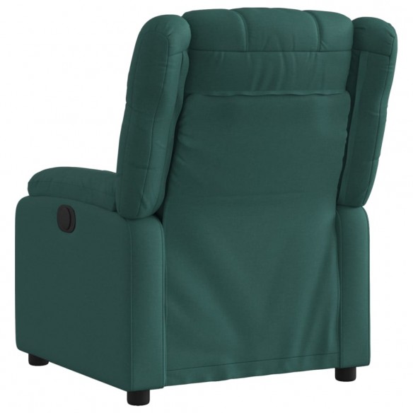 Fauteuil inclinable électrique Vert foncé Tissu