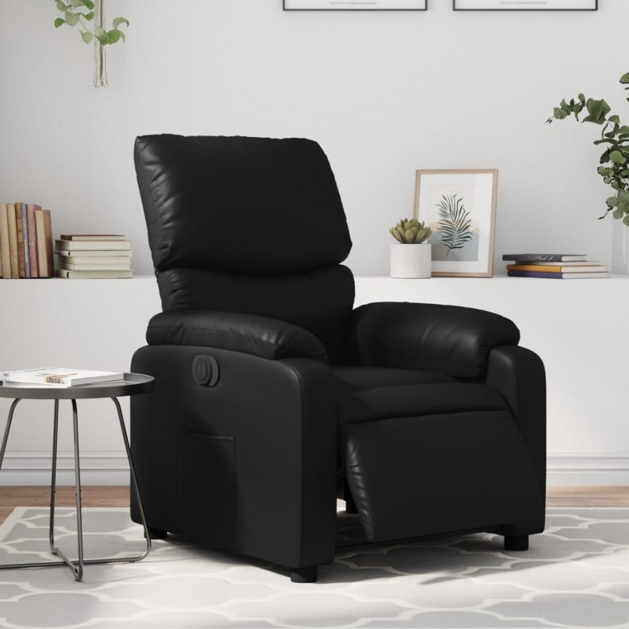 Fauteuil inclinable électrique Noir Similicuir