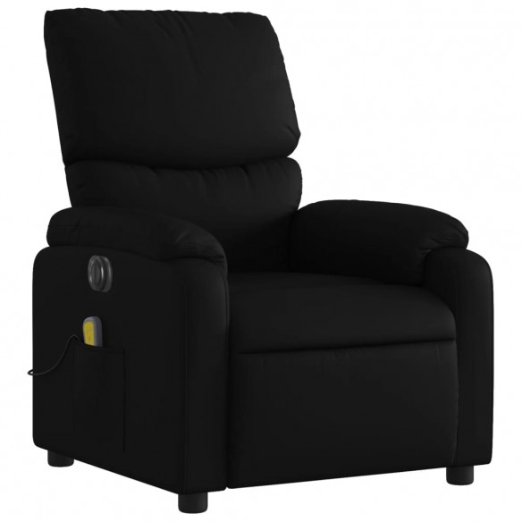 Fauteuil de massage inclinable électrique noir similicuir