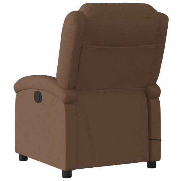 Fauteuil inclinable de massage électrique marron tissu