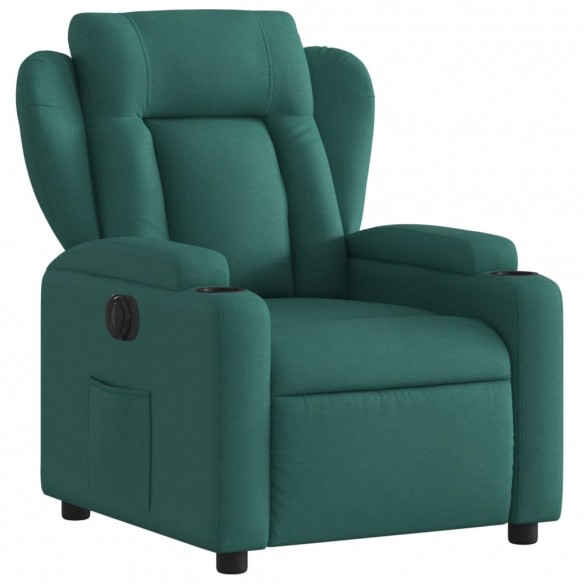 Fauteuil inclinable électrique Vert foncé Tissu