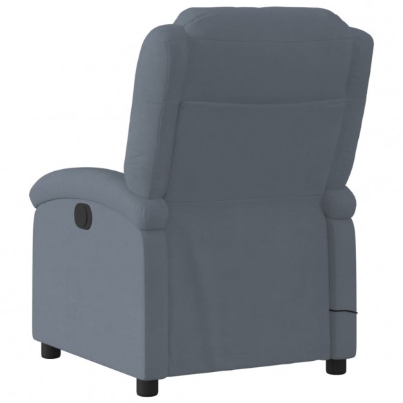 Fauteuil inclinable de massage électrique gris foncé velours