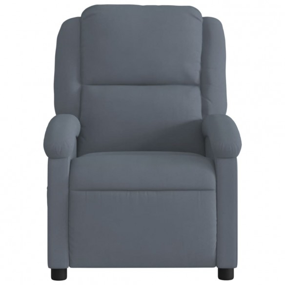 Fauteuil inclinable de massage électrique gris foncé velours