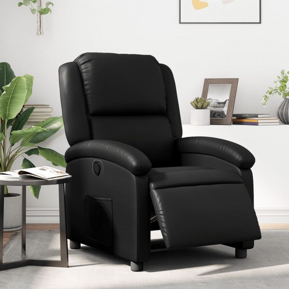 Fauteuil inclinable électrique Noir Similicuir