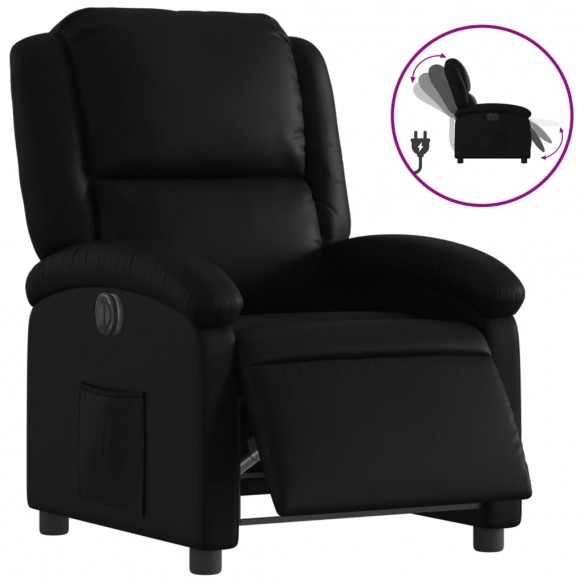 Fauteuil inclinable électrique Noir Similicuir