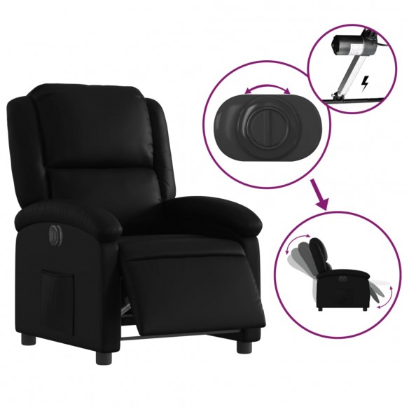 Fauteuil inclinable électrique Noir Similicuir