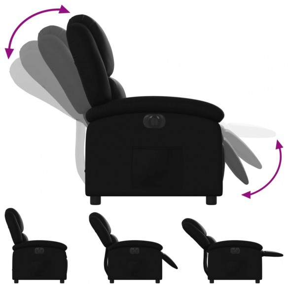 Fauteuil inclinable électrique Noir Similicuir