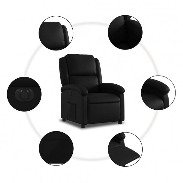 Fauteuil inclinable électrique Noir Similicuir