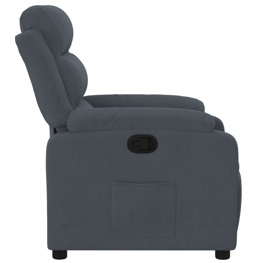 Fauteuil inclinable Gris foncé Velours Fauteuil inclinable Gris foncé Velours