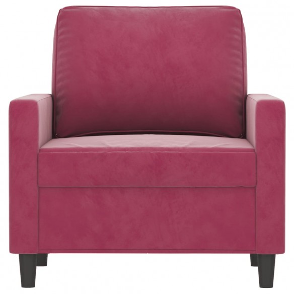 Fauteuil Rouge bordeaux 60 cm Velours