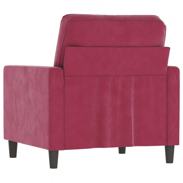 Fauteuil Rouge bordeaux 60 cm Velours