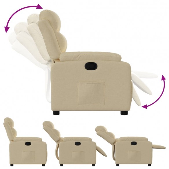 Fauteuil inclinable Crème Tissu