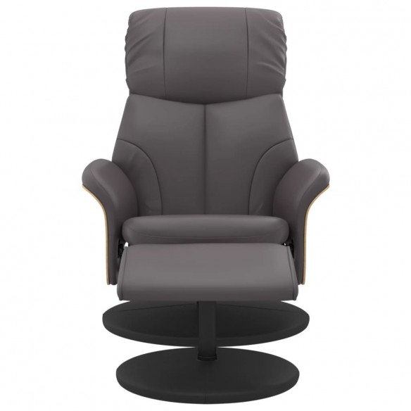 Fauteuil inclinable avec repose-pied gris similicuir