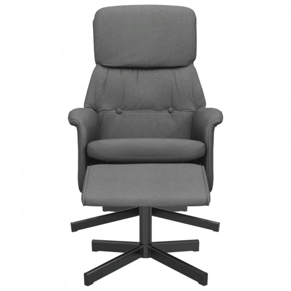 Fauteuil inclinable avec repose-pied gris foncé tissu