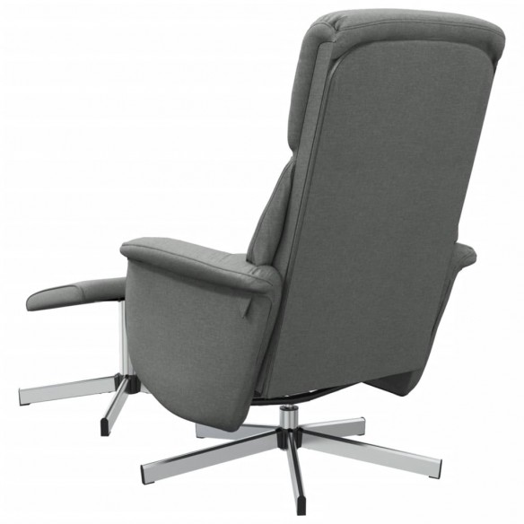 Fauteuil inclinable avec repose-pied gris foncé tissu