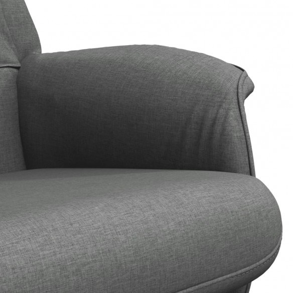 Fauteuil inclinable avec repose-pied gris foncé tissu